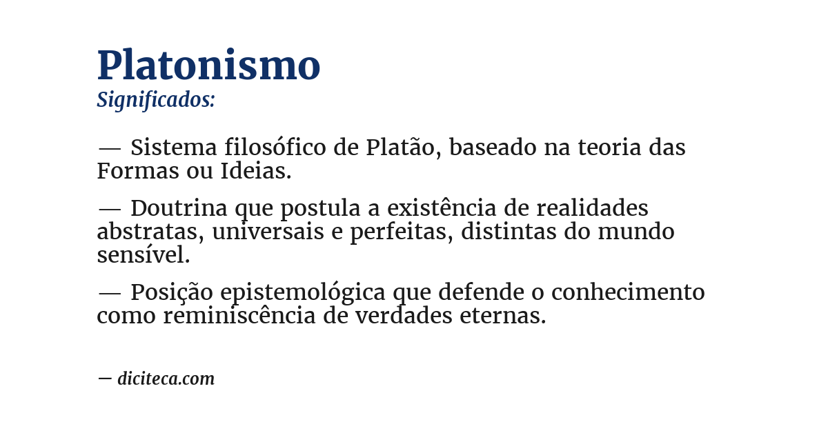 Significado de platonismo