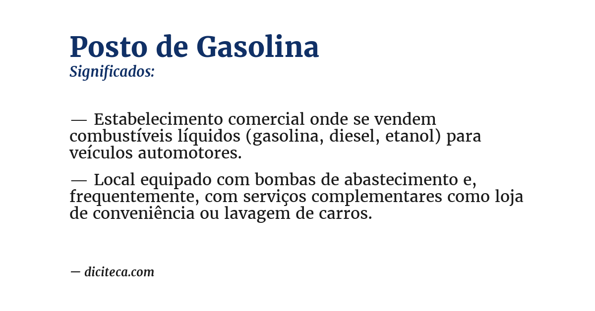 Significado de posto de gasolina