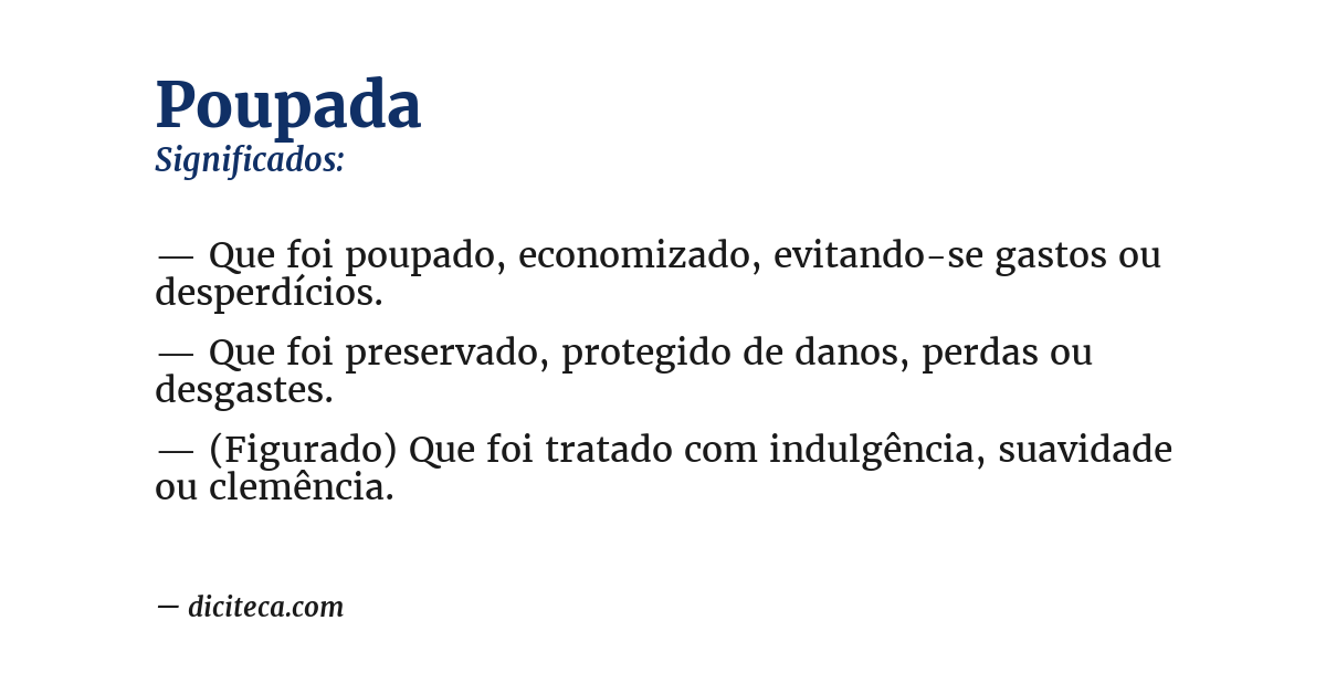 Significado de poupada