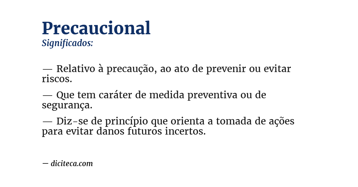 Significado de precaucional