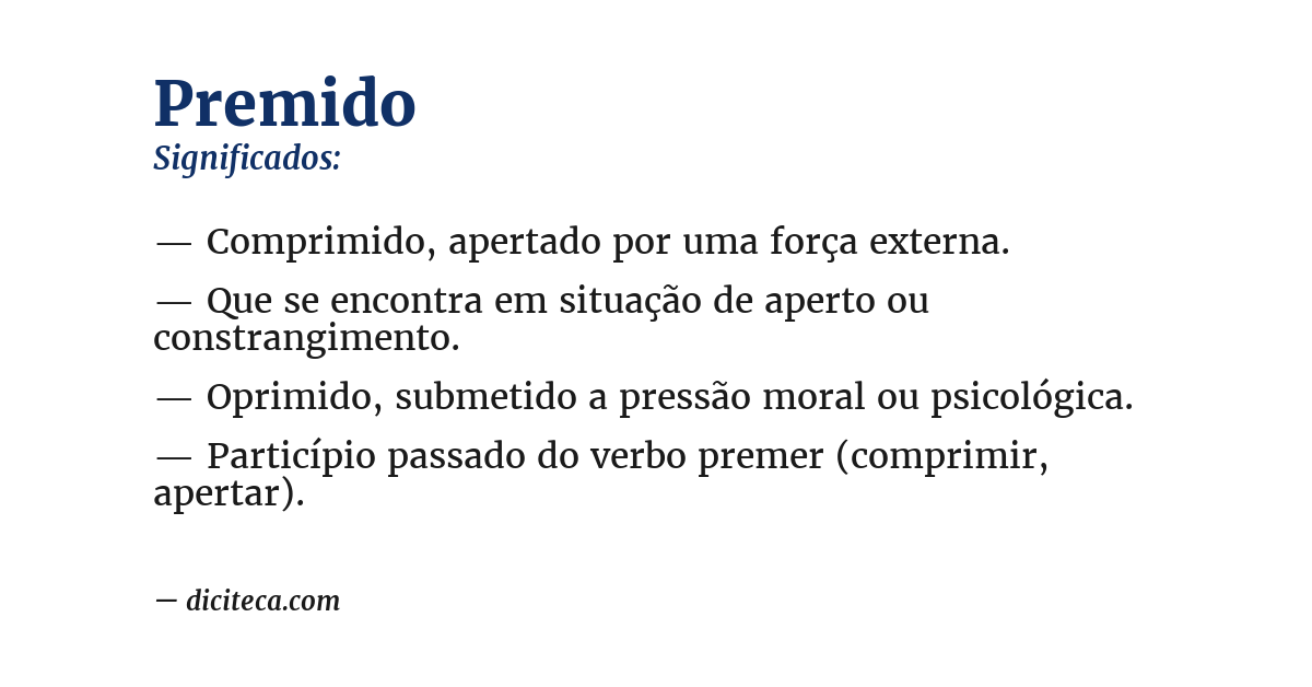 Significado de premido