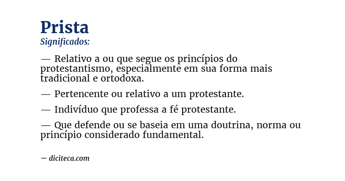 Significado de prista