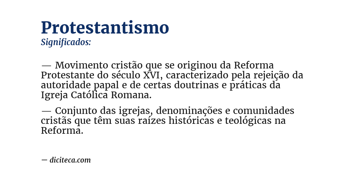 Significado de protestantismo