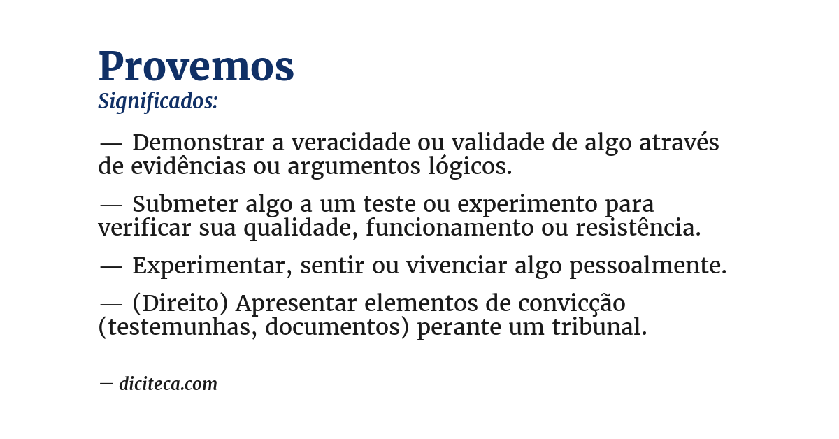 Significado de provemos