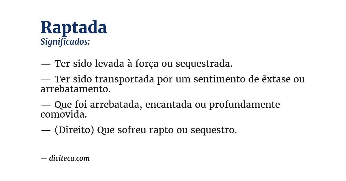 Significado de raptada