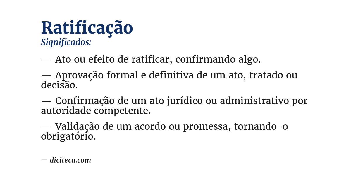 Significado de ratificação
