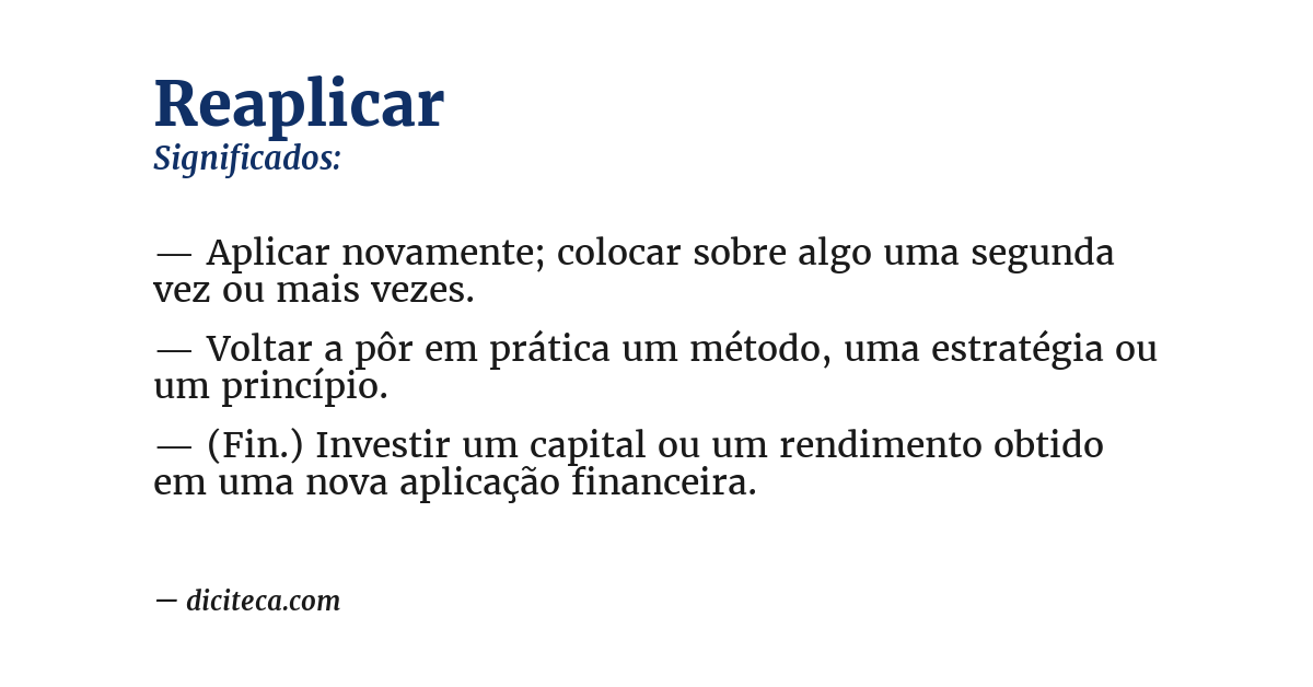 Significado de reaplicar