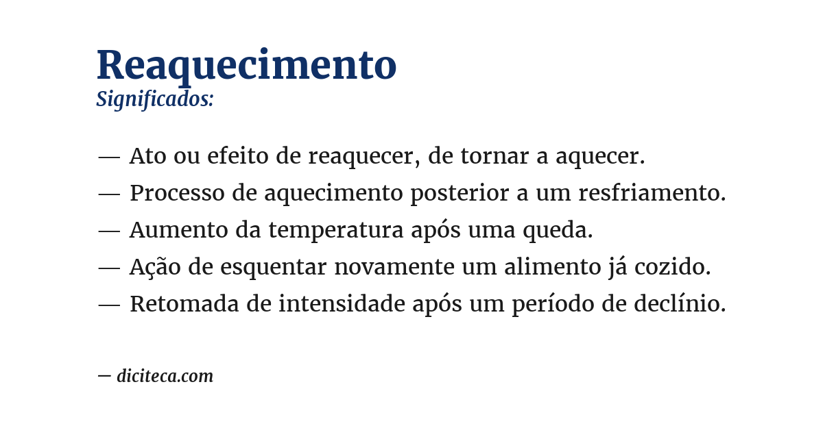 Significado de reaquecimento