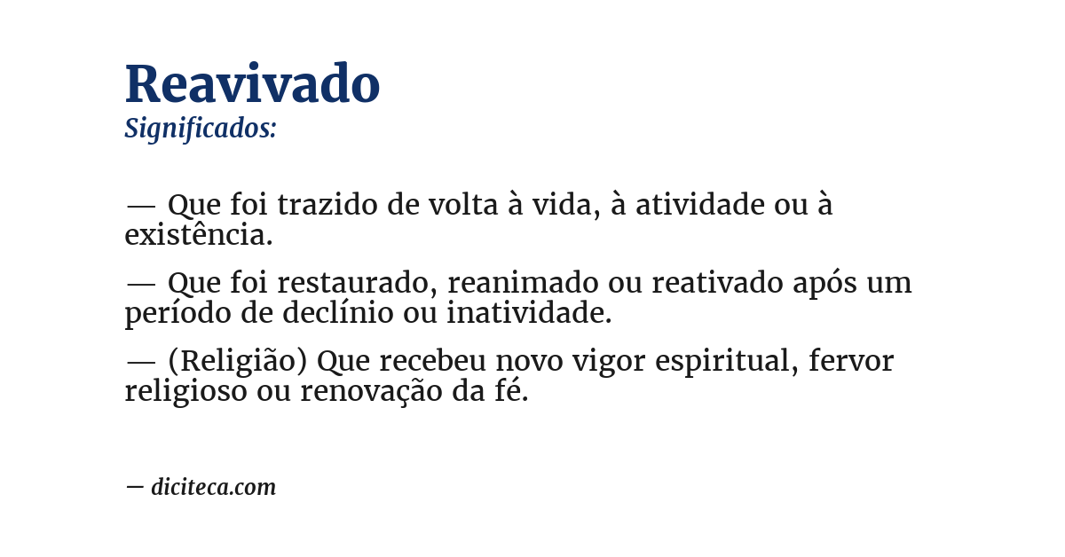 Significado de reavivado