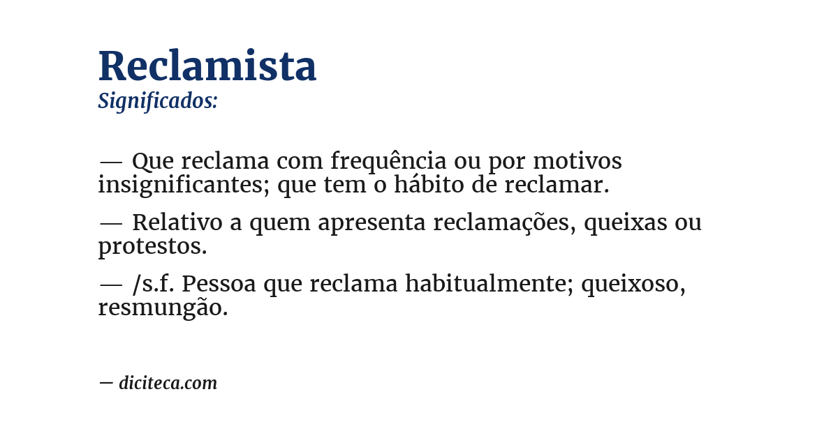 Significado de reclamista