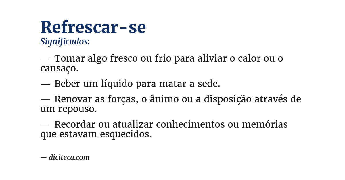 Significado de refrescar-se