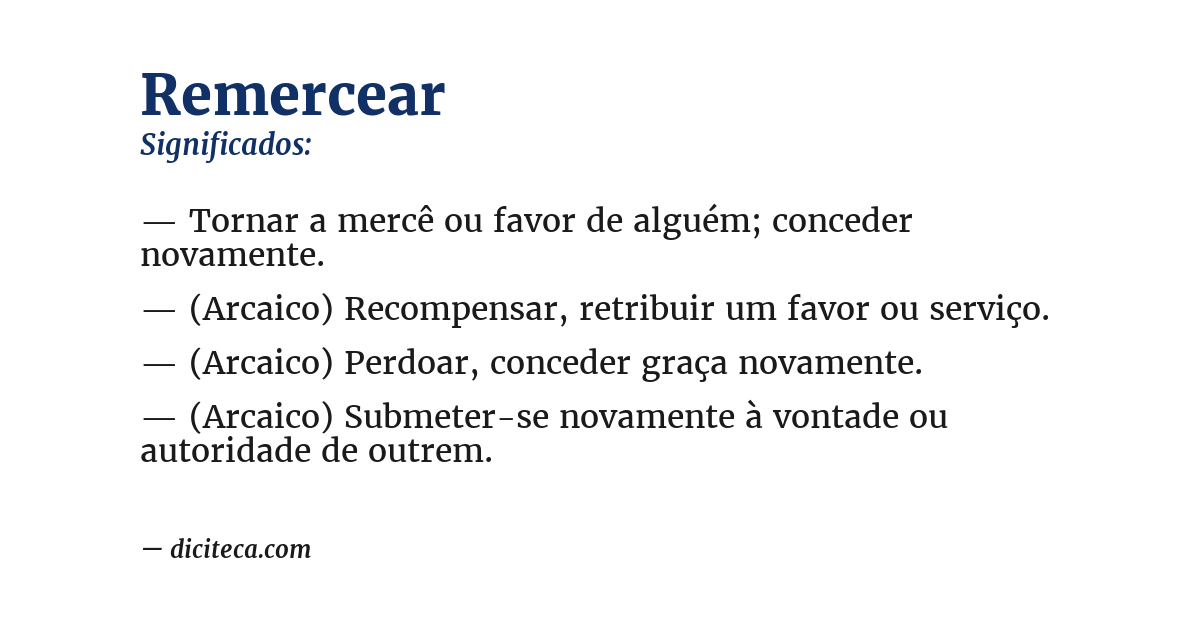 Significado de remercear