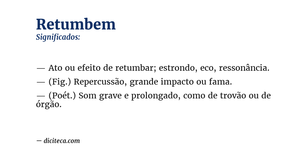 Significado de retumbem