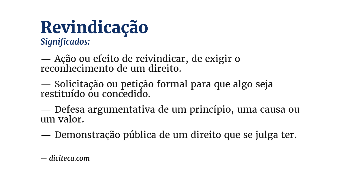 Significado de revindicação