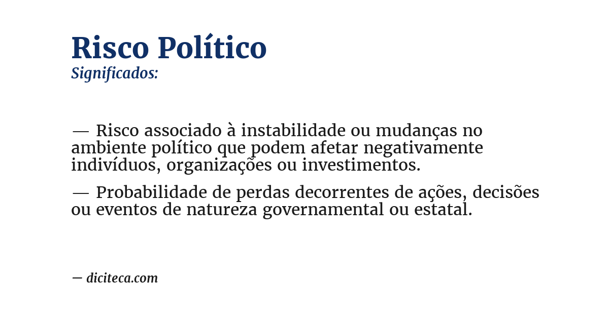 Significado de risco político
