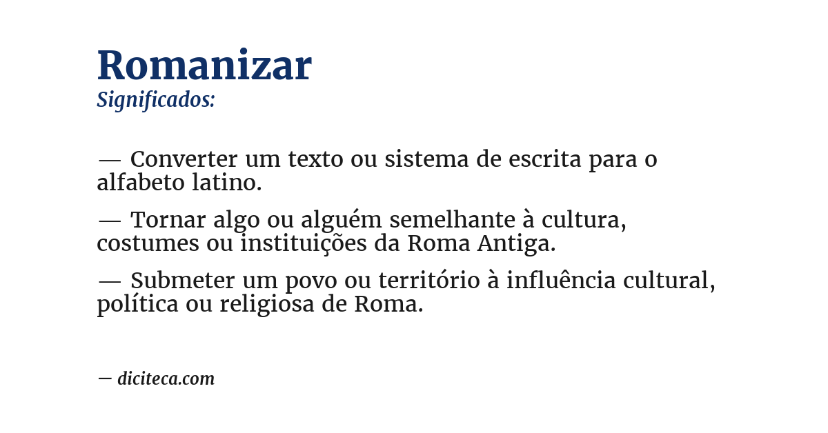 Significado de romanizar