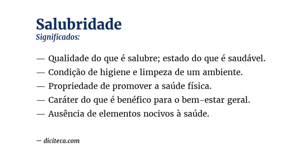 Significado de salubridade