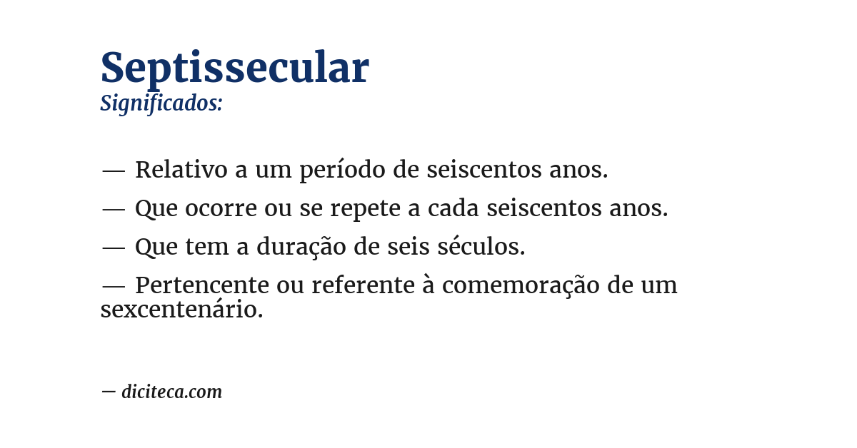 Significado de septissecular