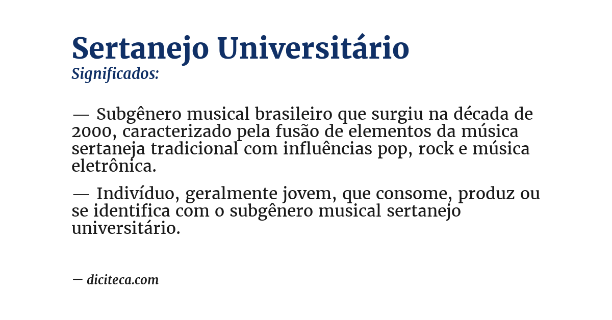 Significado de sertanejo universitário
