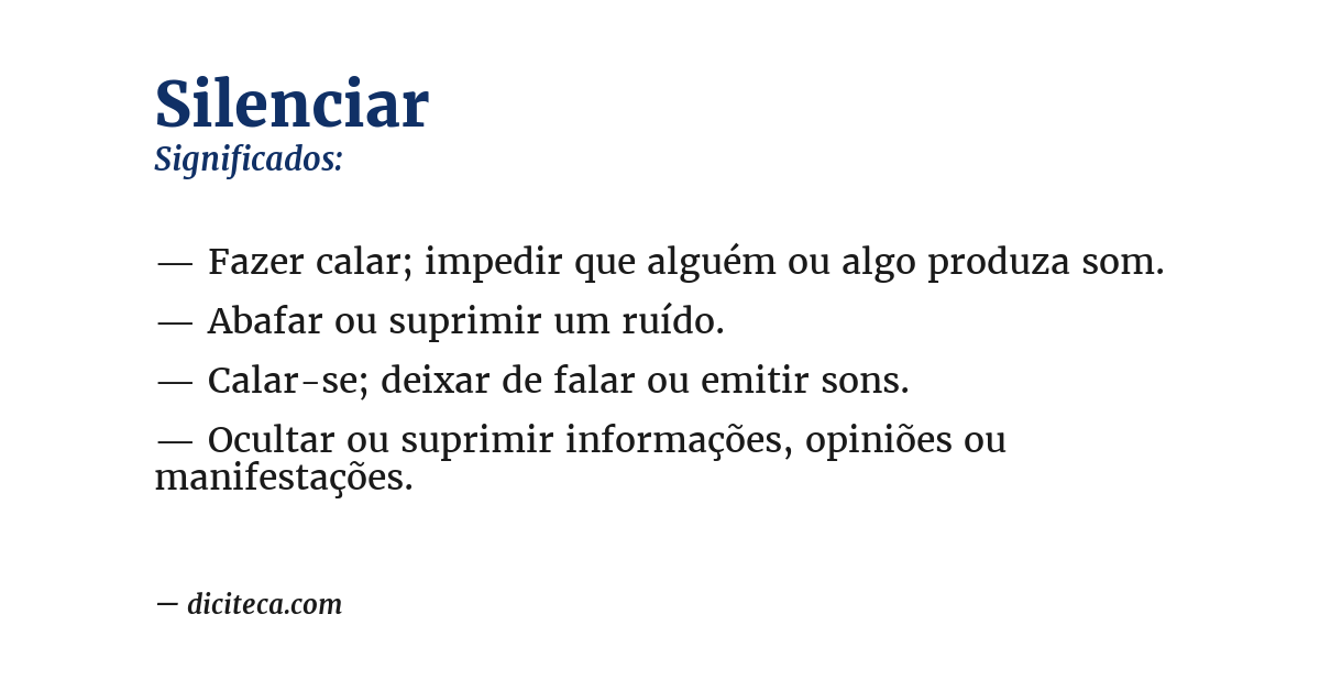 Significado de silenciar