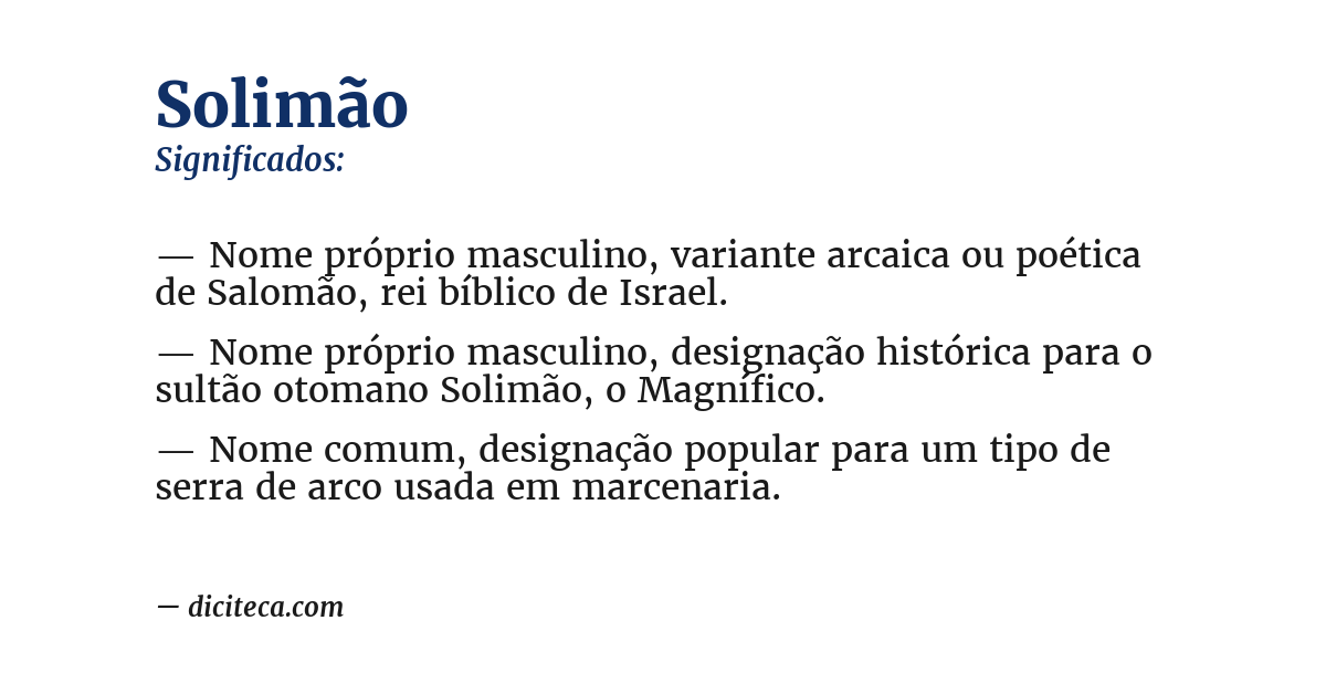 Significado de solimão