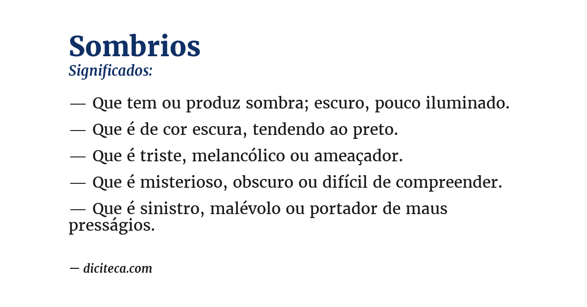 Significado de sombrios