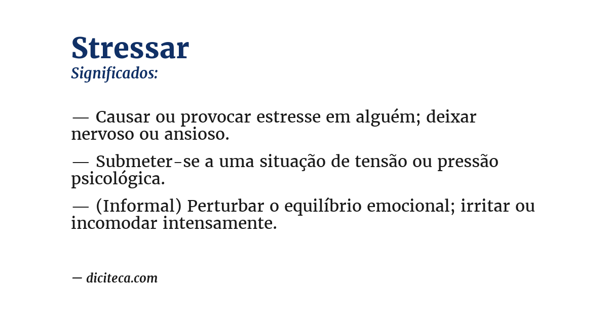 Significado de stressar