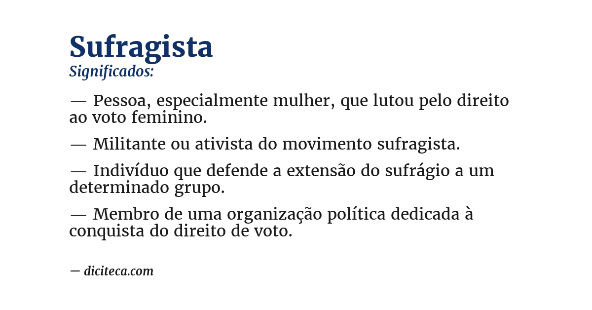 Significado de sufragista