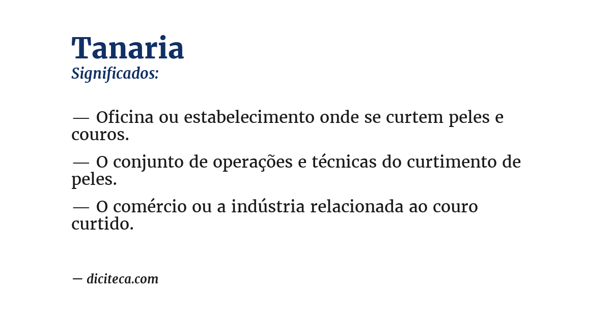 Significado de tanaria