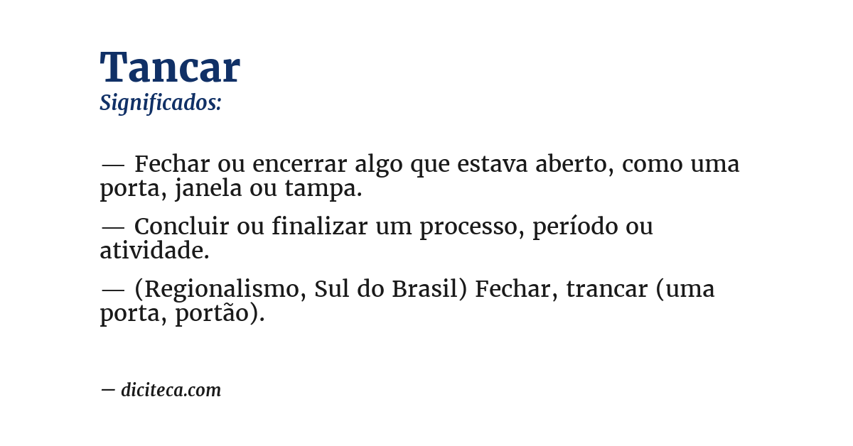 Significado de tancar