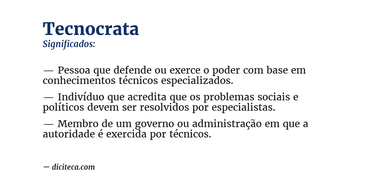 Significado de tecnocrata