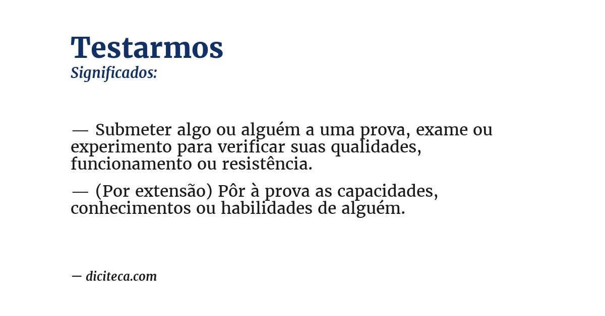 Significado de testarmos