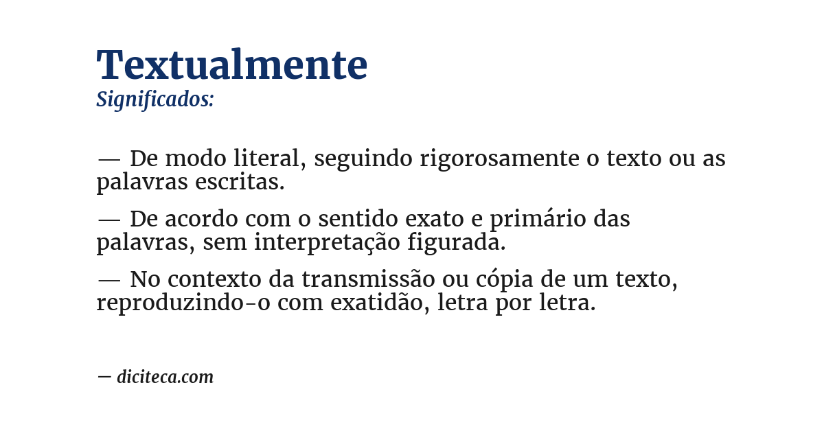 Significado de textualmente