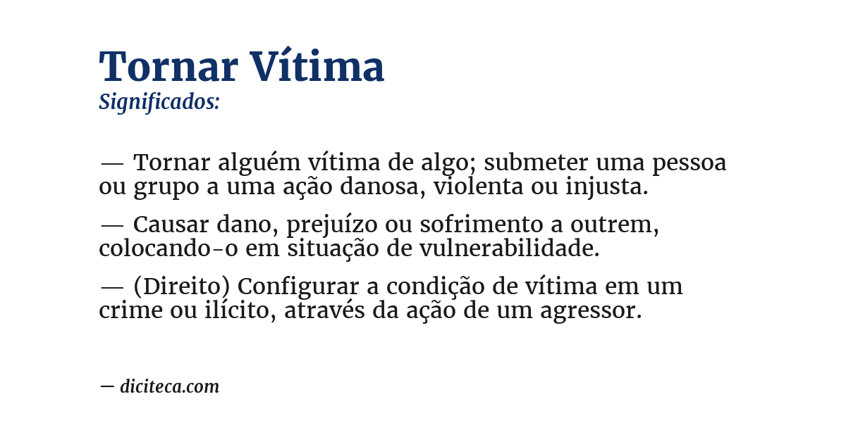 Significado de tornar vítima