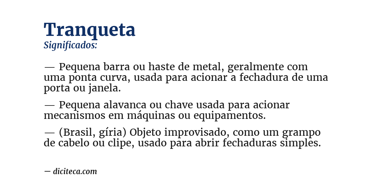 Significado de tranqueta