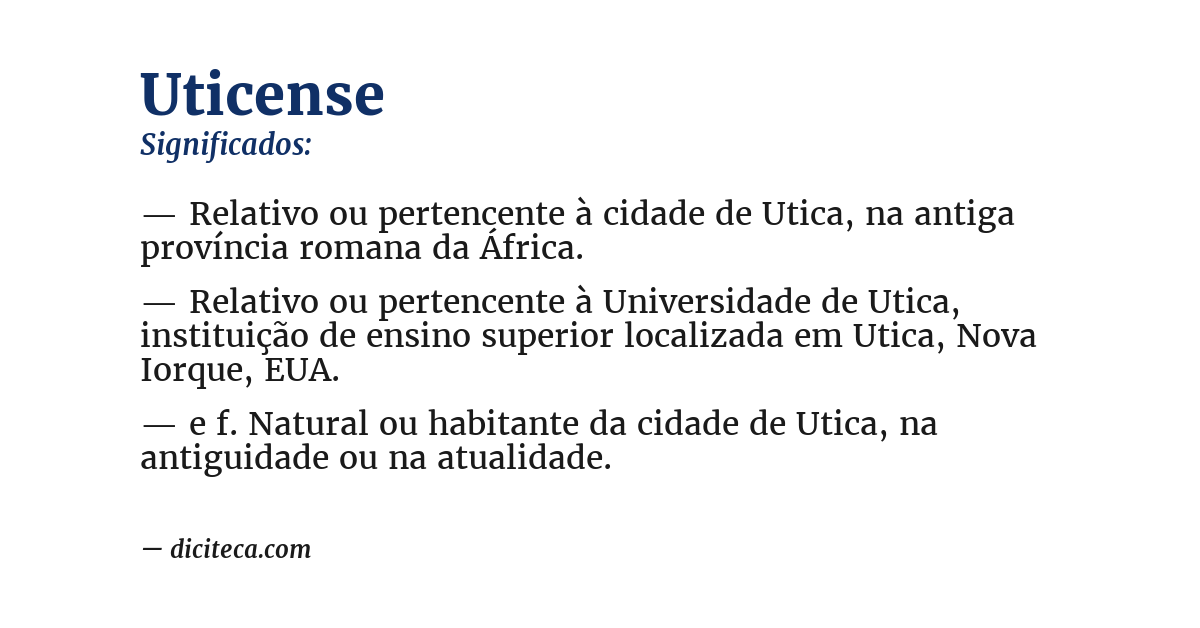 Significado de uticense
