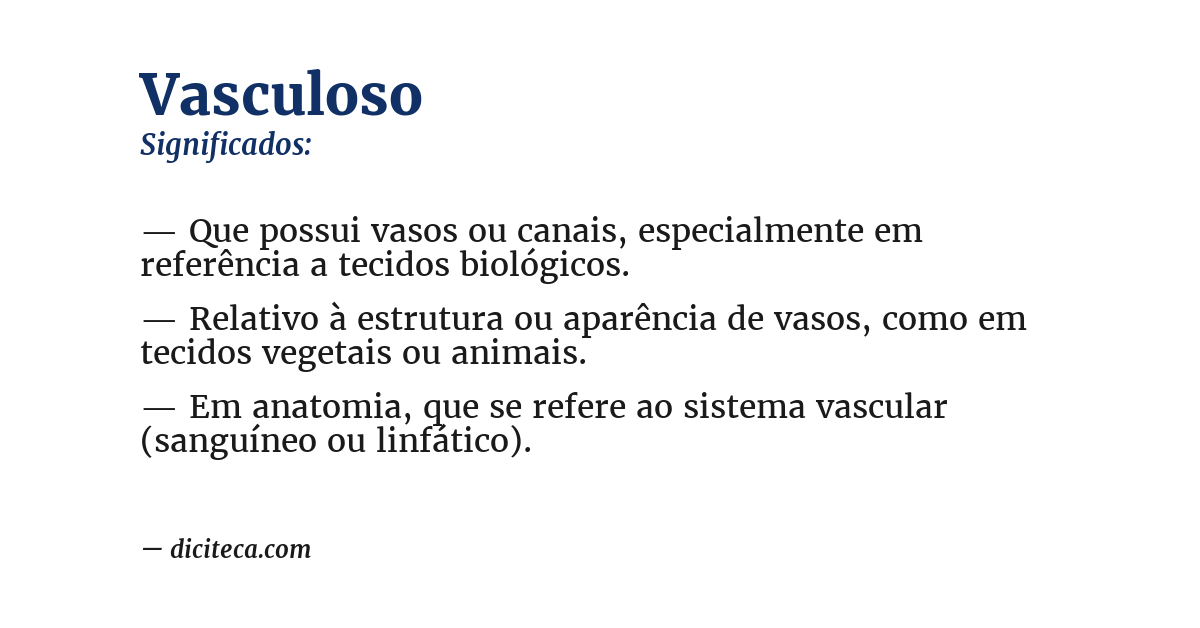 Significado de vasculoso