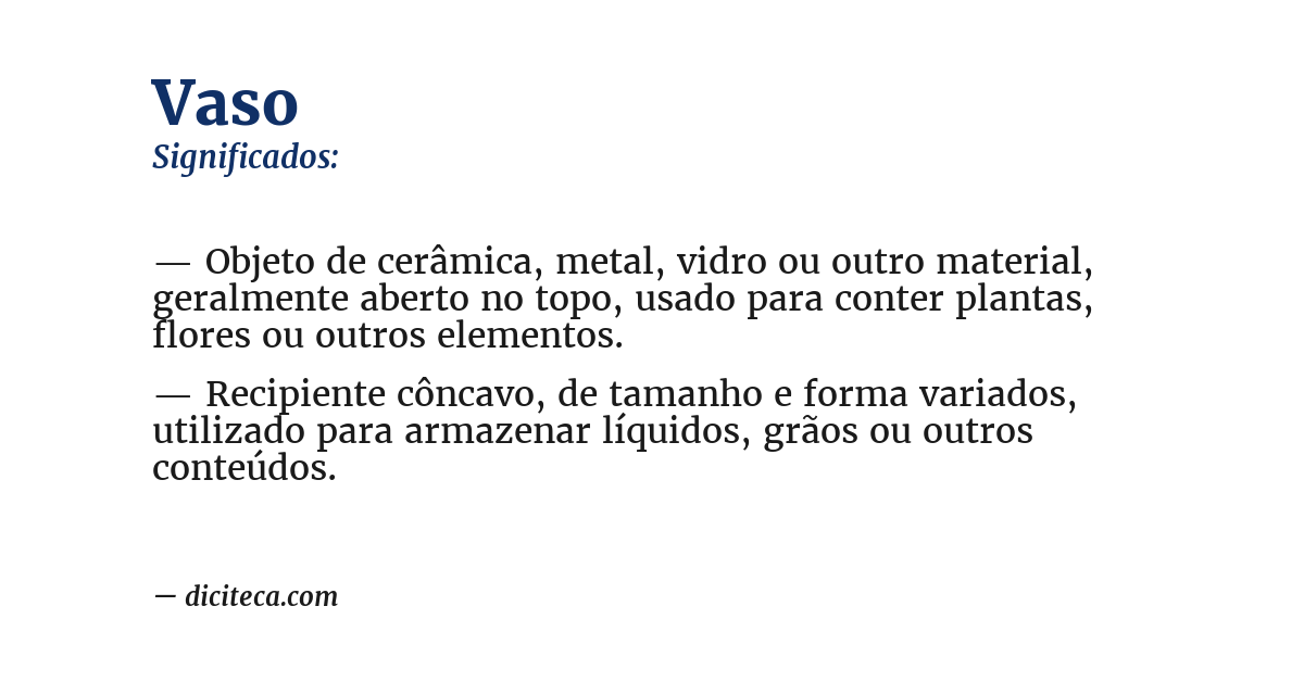 Significado de vaso