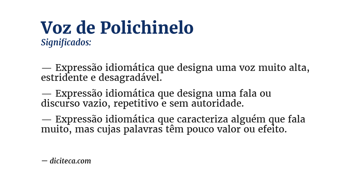 Significado de voz de polichinelo