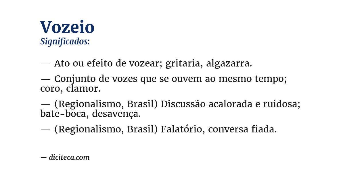 Significado de vozeio
