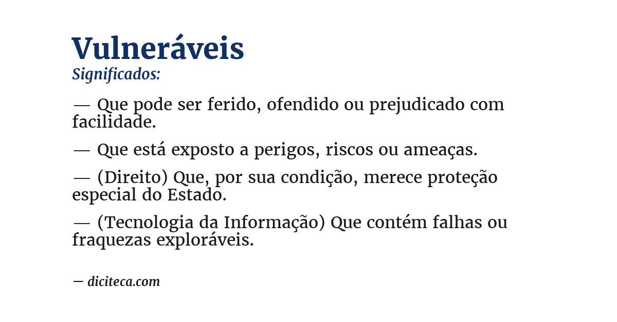 Significado de vulneráveis