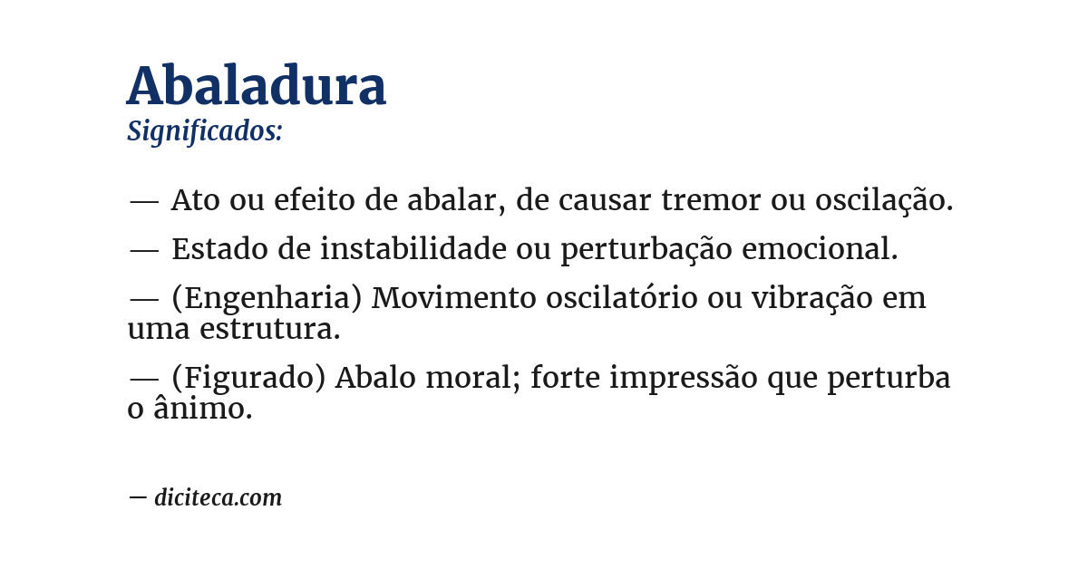 Significado de abaladura