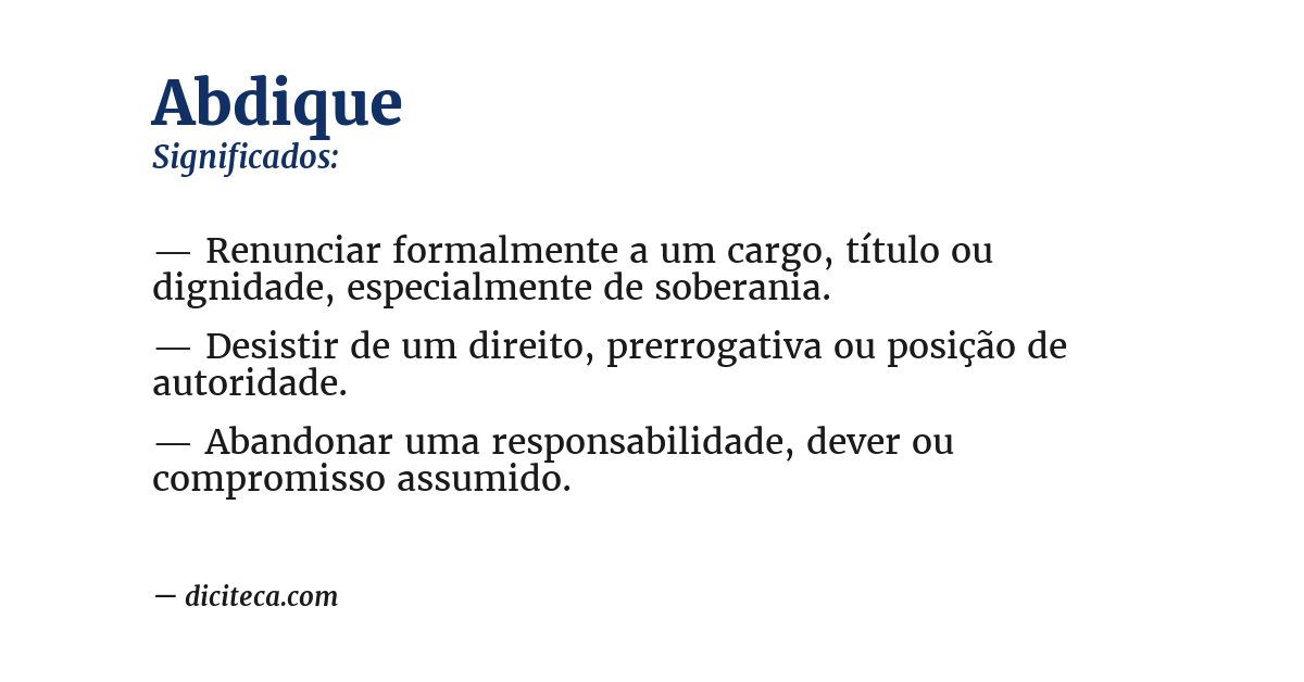 Significado de abdique