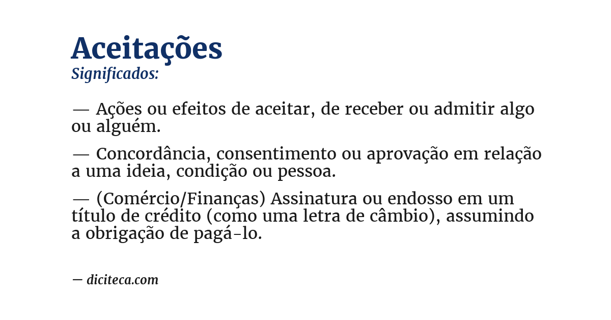 Significado de aceitações