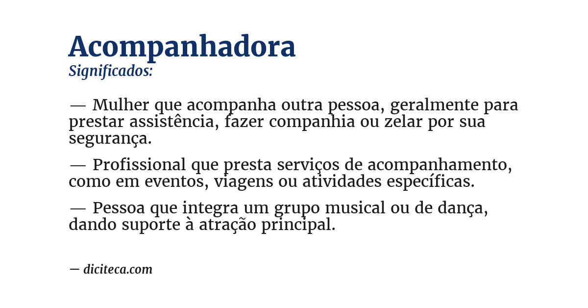 Significado de acompanhadora