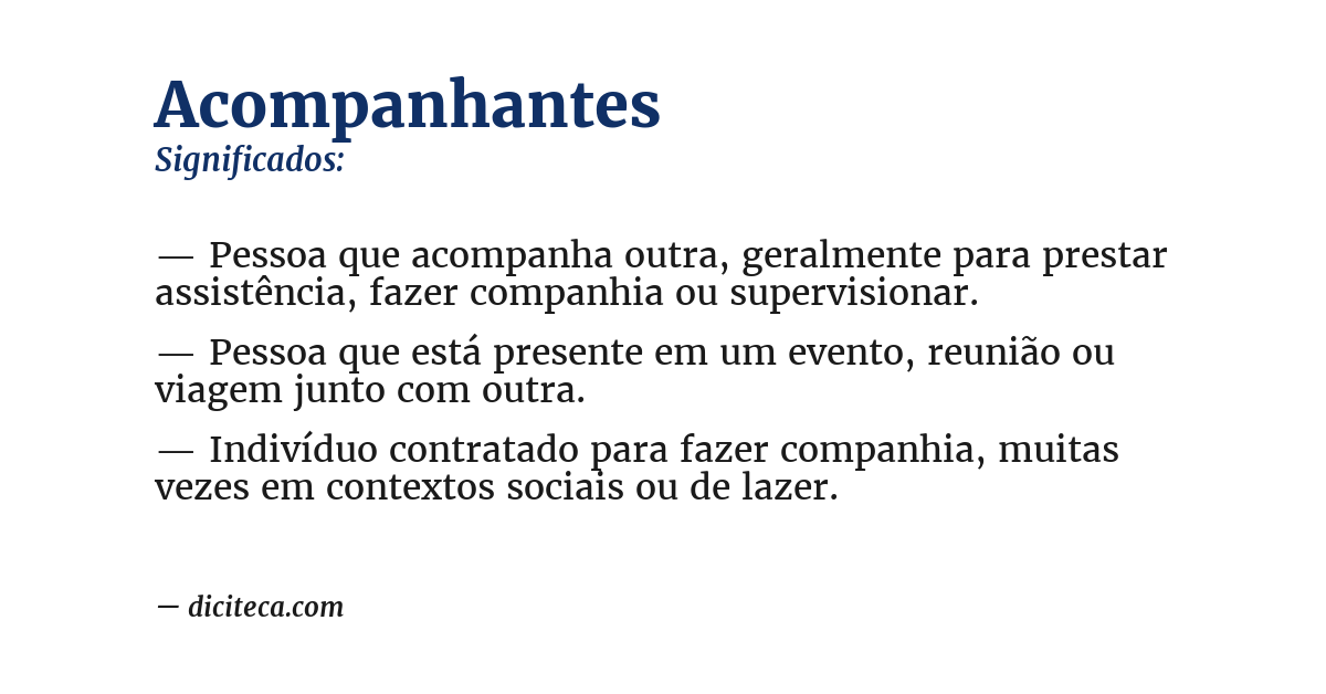 Significado de acompanhantes