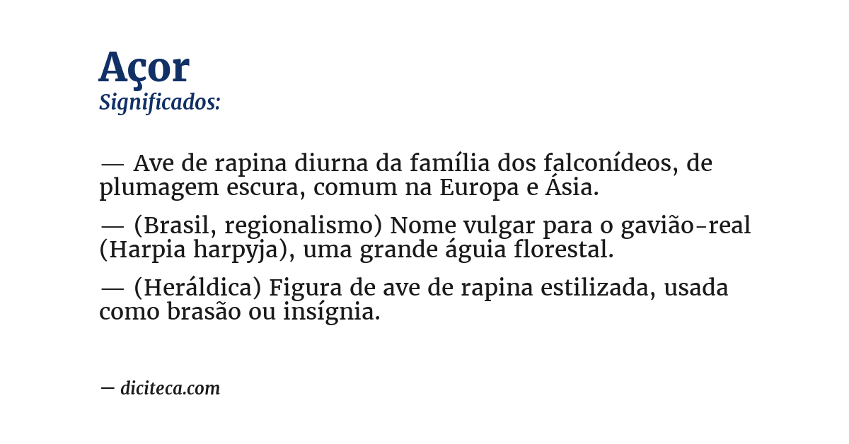 Significado de açor