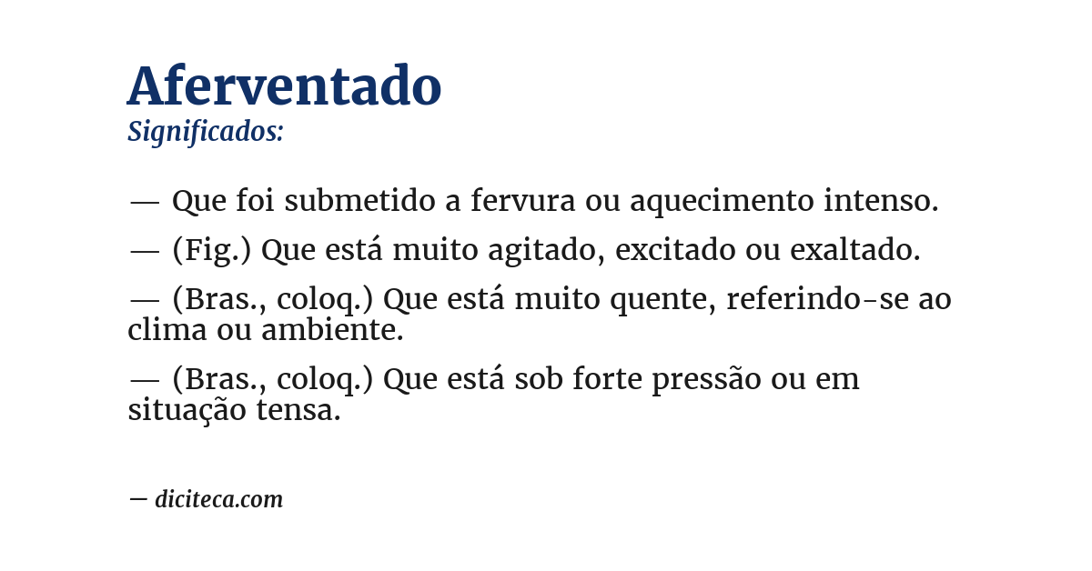 Significado de aferventado