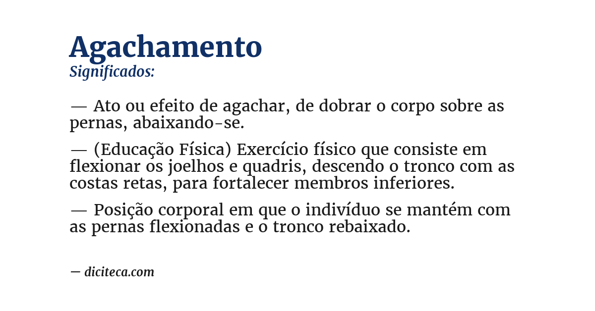 Significado de agachamento