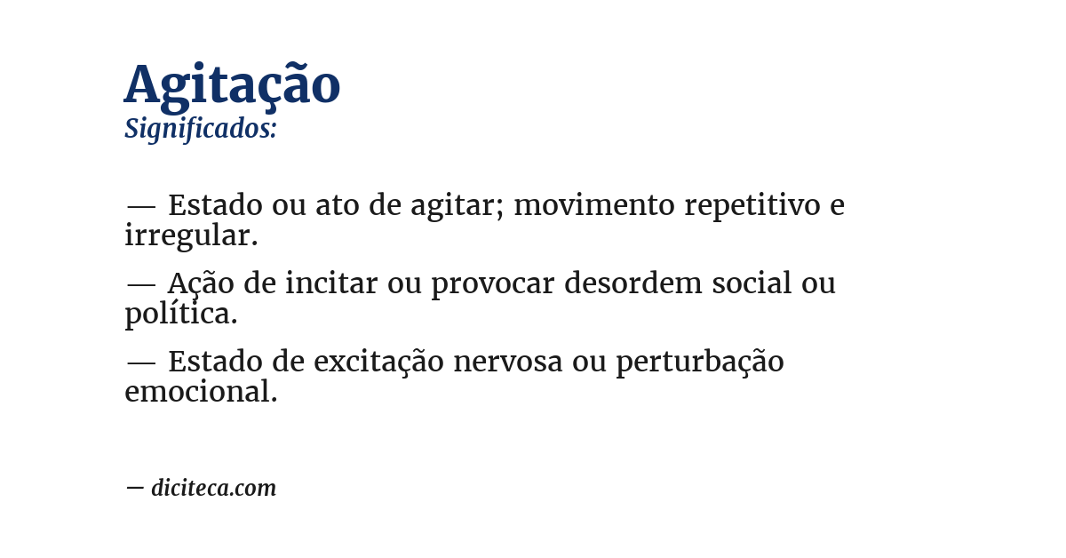 Significado de agitação